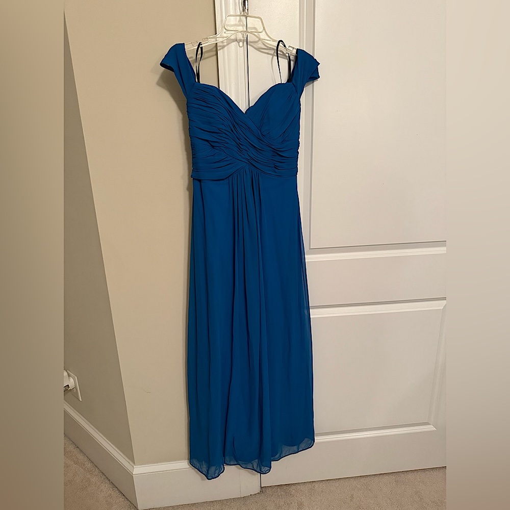 Floor-length Formal Gown in Cerulean Blue